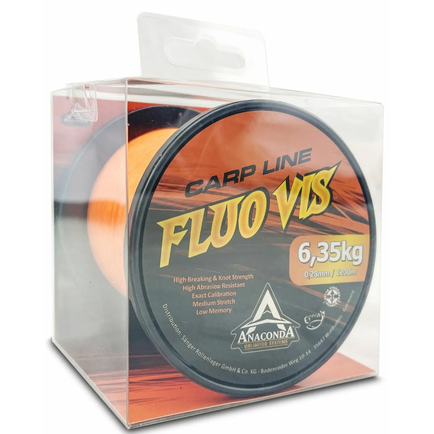 Anaconda Fluovis Orange Carp Line 1200 m