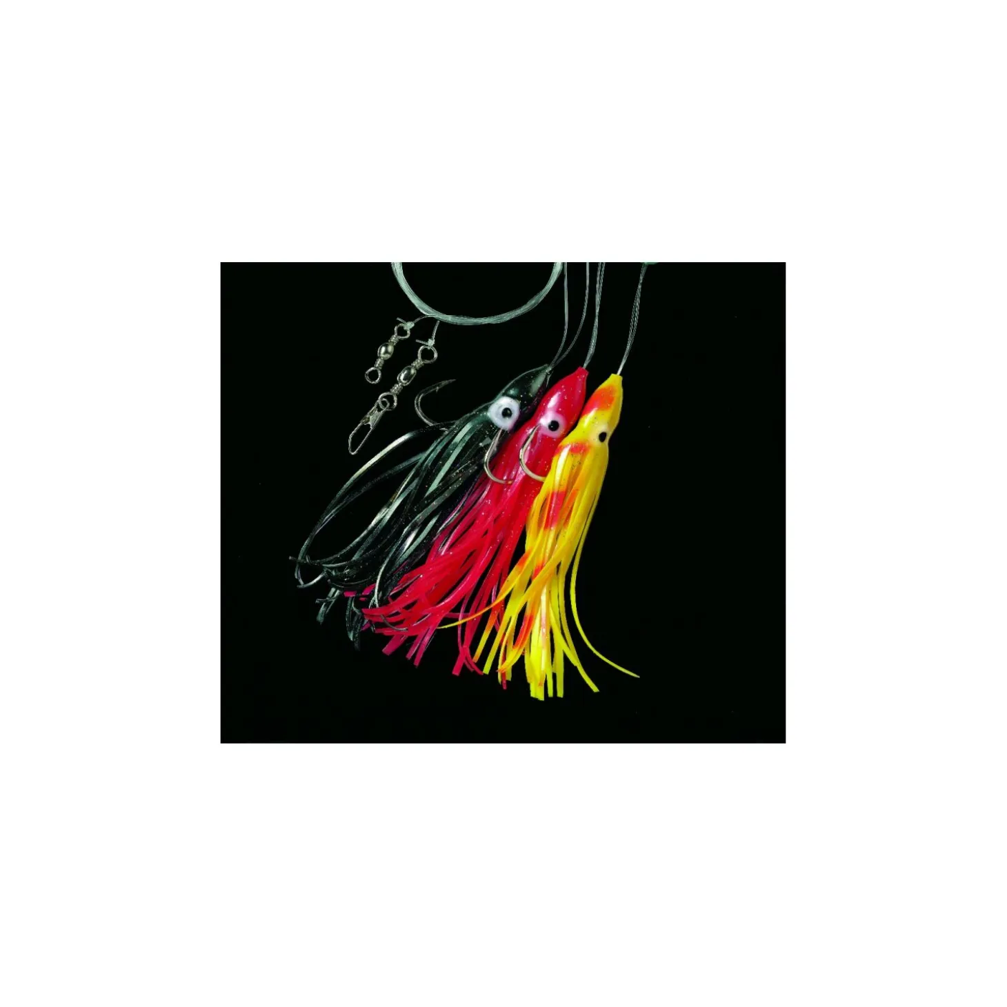 Dega Octopus-Vorfach 3 Arme Schwarz Rot Gelb