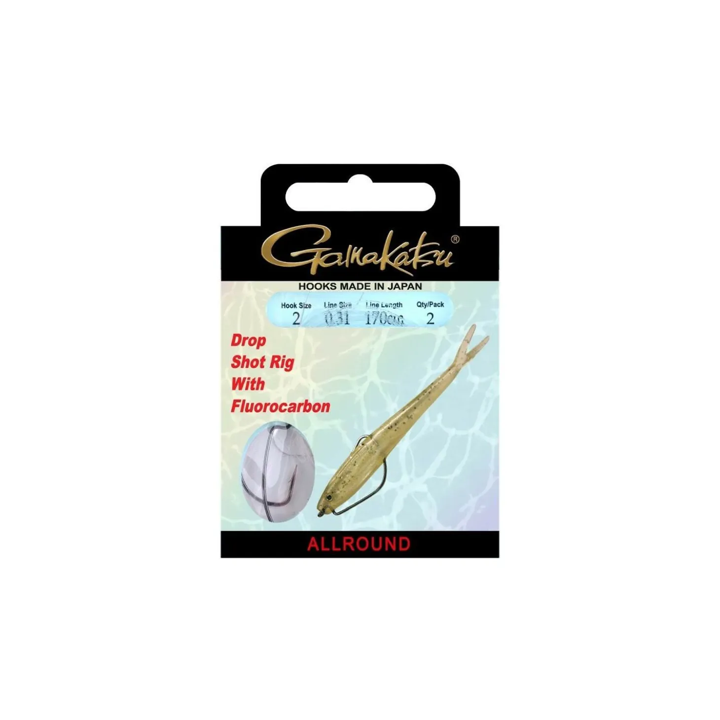 Gamakatsu gebundene Drop Shot Rig Worm EWG 170 cm