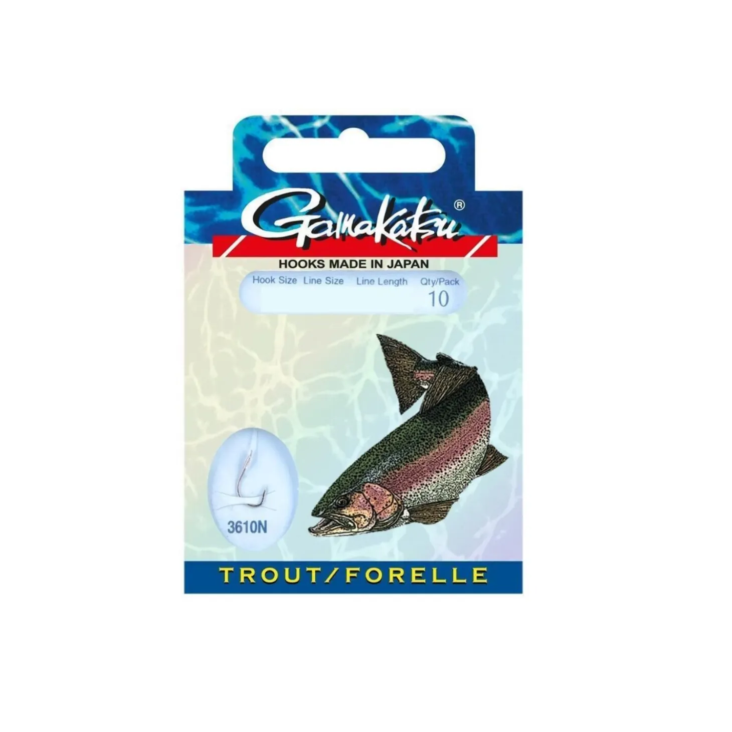 Gamakatsu gebundene Forellenhaken Nickel 120 cm