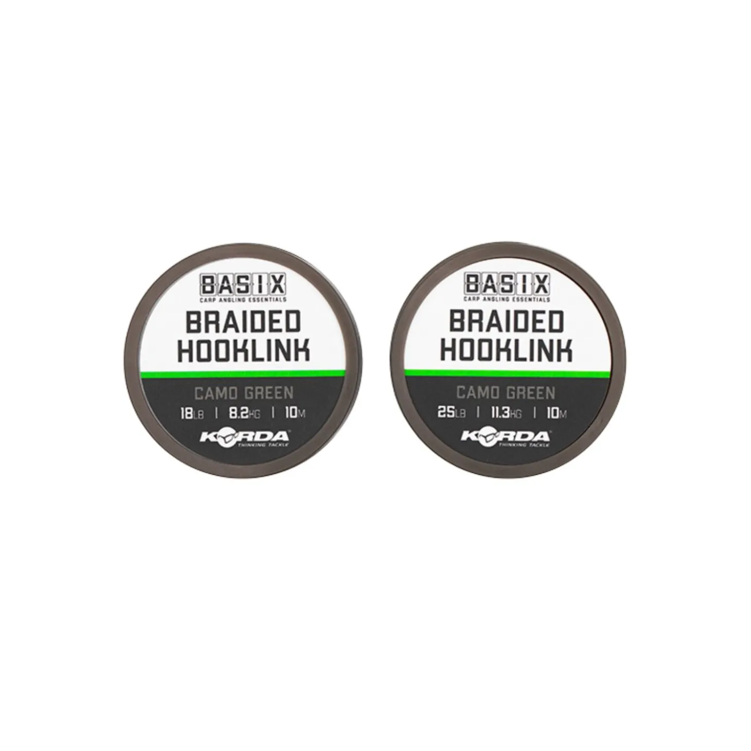 Korda Basix Braided Hooklink Camo Green
