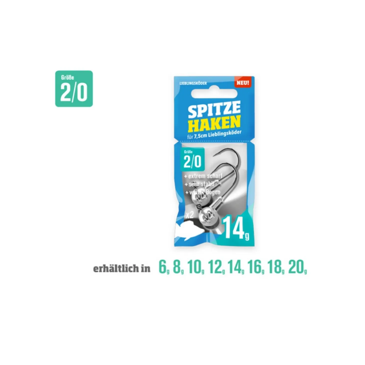 Lieblingsköder Spitze Haken Jigköpfe Expertenset M12 + 20 Gummifische