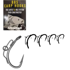 Mustad Karpfenhaken BBS Carp Hooks Curved Shank Elite Gr.8