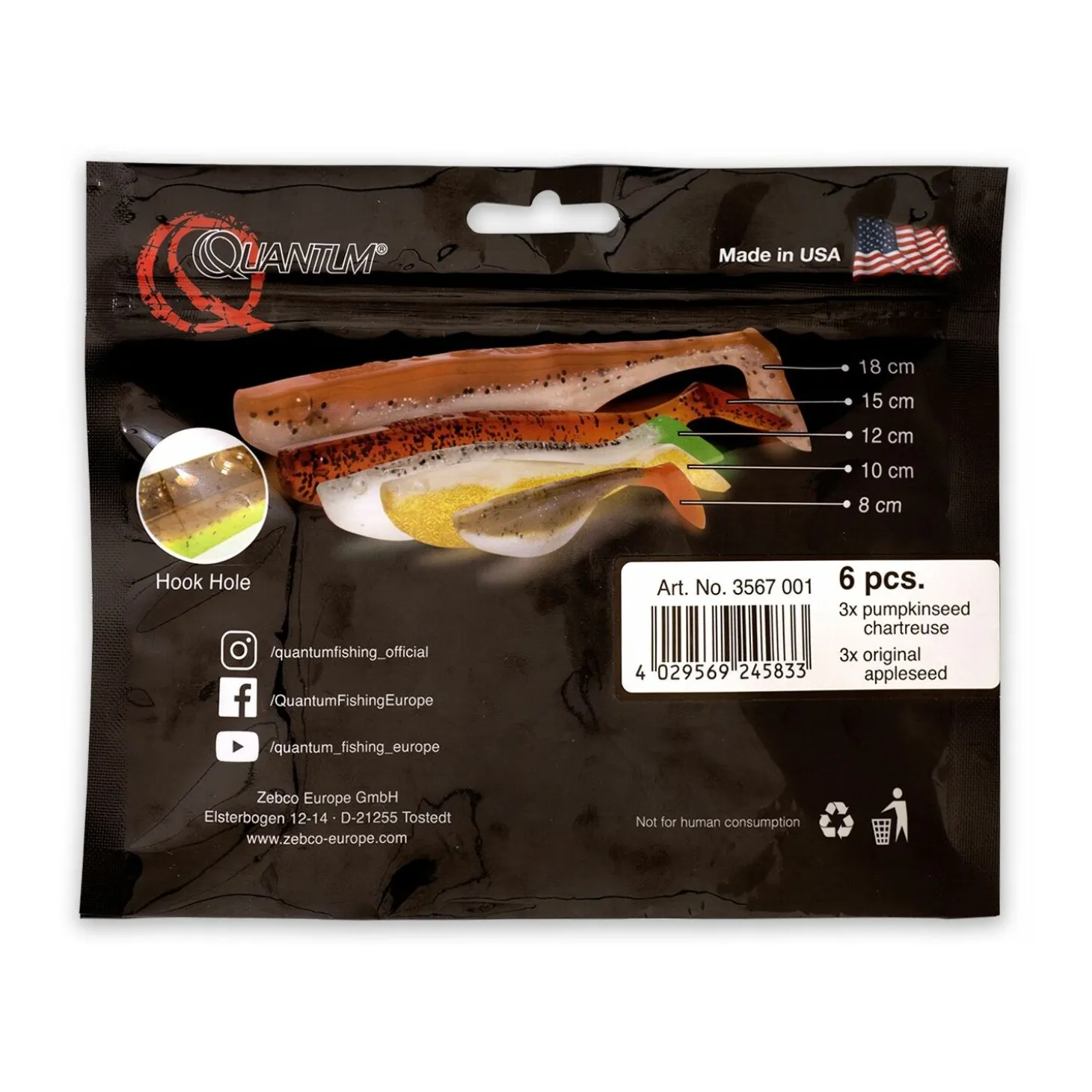 Quantum Q-Paddler Gummifische 8cm Power Pack Allround 6Stück