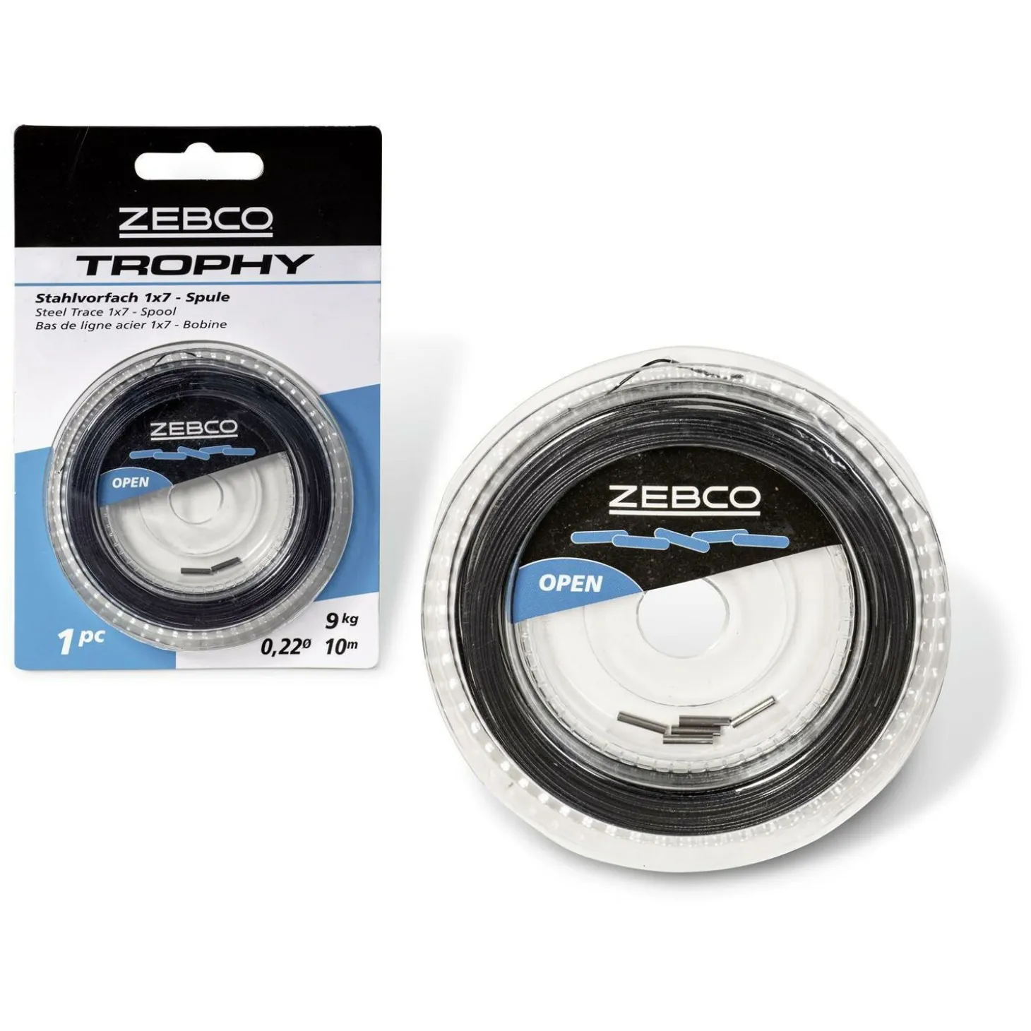 Zebco Trophy Stahlvorfach Spule 1x7 10m